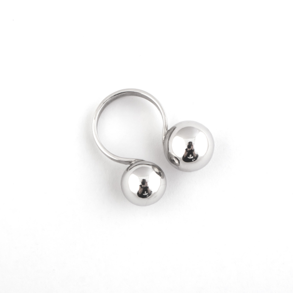 Кольцо серебряное Две Сферы Youko