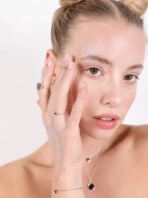 Каблучка срібна Серце Маленьке з емаллю Youko чорне