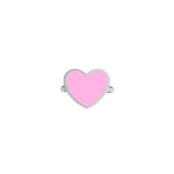 Кольцо серебряное Сердце с эмалью Youko розовое