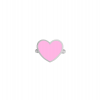 Каблучка срібна Серце з емаллю Youko рожеве