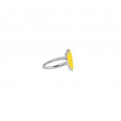 Каблучка срібна Серце з емаллю Youko жовте