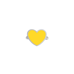 Кольцо серебряное Сердце с эмалью Youko желтое