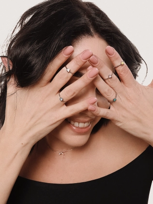 Каблучка срібна Серце Маленьке з емаллю Youko тіффані 2