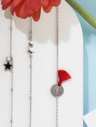 Браслет срібний Зірка Youko з емаллю чорною 2