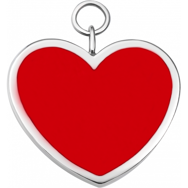 Кулон серебряный Сердце Большое с эмалью Youko красное конструктор