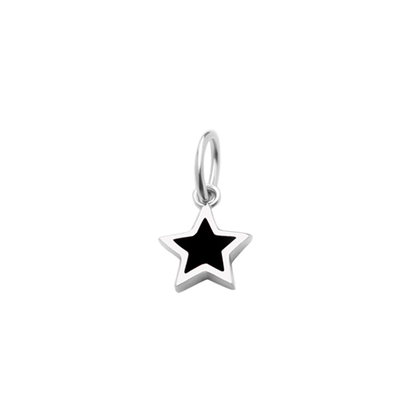 Кулон срібний Зірка з емаллю Youko чорна конструктор