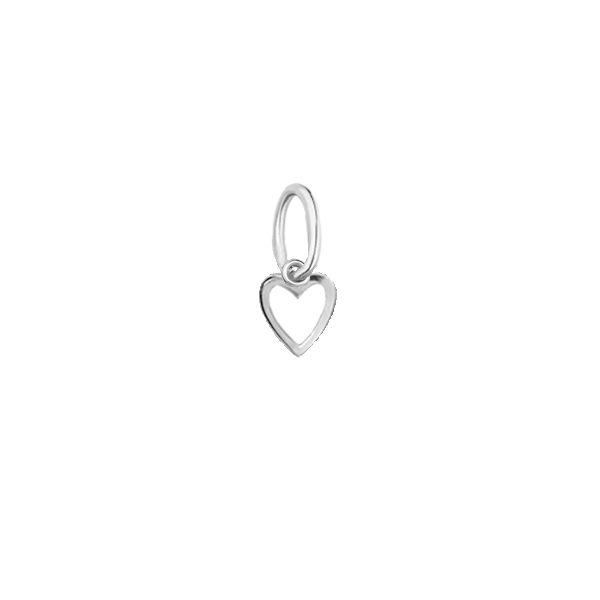 Кулон срібний Серце маленьке з емаллю Youko біле конструктор