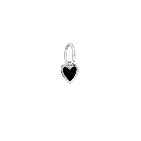 Кулон серебряный Сердце маленькое с эмалью Youko черное конструктор