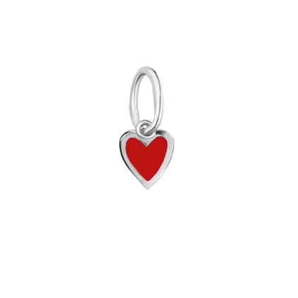 Кулон срібний Серце маленьке з емаллю Youko червоне конструктор