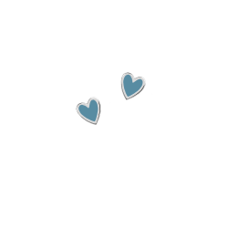 Сережки срібні Серце з емаллю Youko блакитне