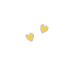 Сережки срібні Серце з емаллю Youko жовте