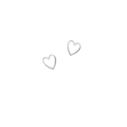 Сережки срібні Серце з емаллю Youko біле
