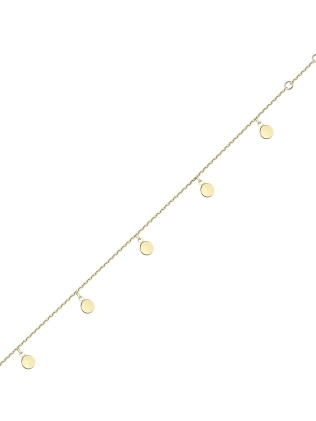 Браслет серебряный 5 Монеток подвесные 5 мм Youko желтая позолота 2