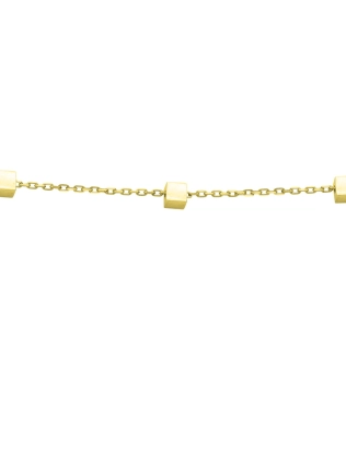 Браслет срібний на ногу (анклет) Кубики на якірній ланцюжку Youko в позолоті 2