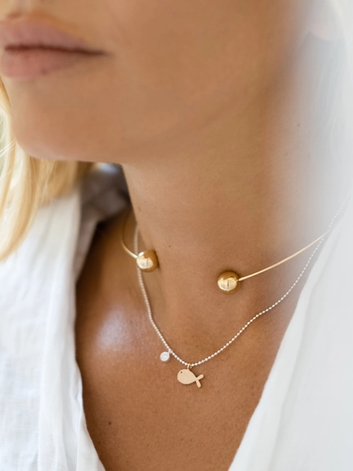 Підвіска срібна Бангл 10 мм Youko жовта позолота