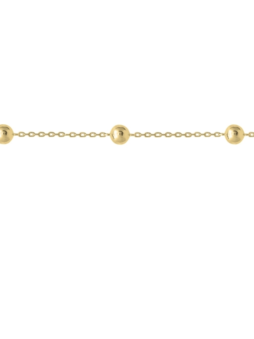 Браслет серебряный на ногу (анклет) Шарики Одинарный Youko желтая позолота