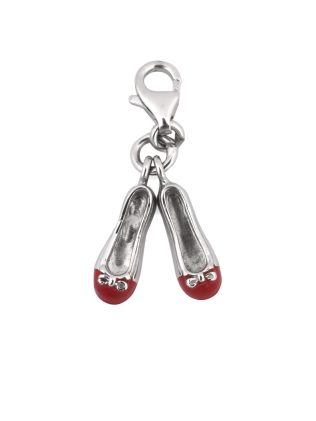 Шарм срібний Балетки Youko з емалевим носком на браслет 2