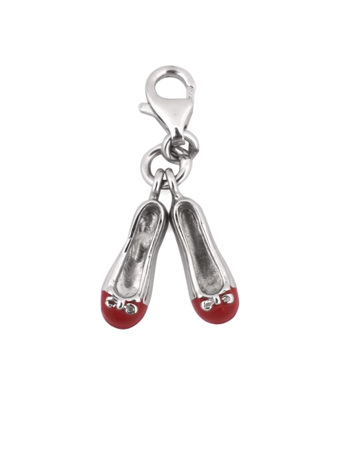 Шарм серебряный Балетки Youko с эмалевым носком на браслет