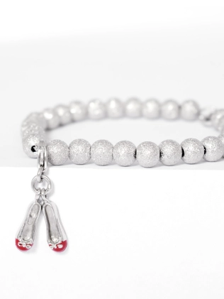 Шарм серебряный Балетки Youko с эмалевым носком на браслет 2