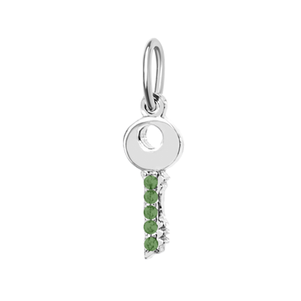 Кулон срібний Ключик камені зелені Youko конструктор