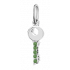 Кулон срібний Ключик камені зелені Youko конструктор