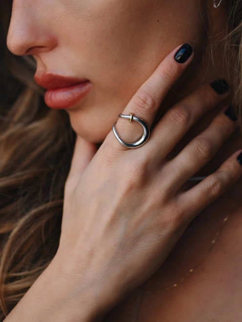 Кольцо серебряное Кобра Youko