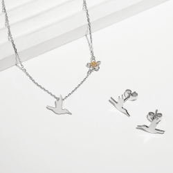 Підвіска срібна Птах з Квіткою Youko