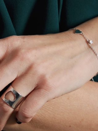 Каблучка срібна Серце широке Youko 2