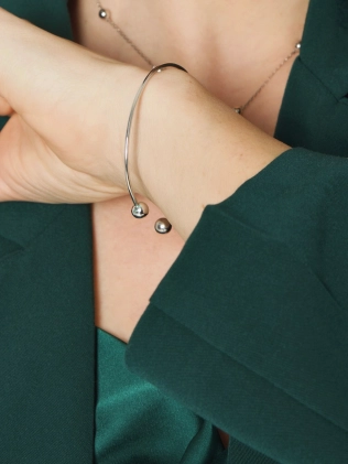 Браслет серебряный Бангл Шар 6 мм Youko 2