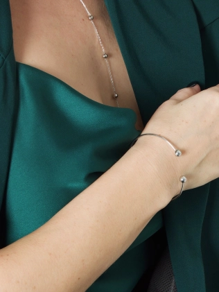 Браслет срібний Бангл Куля 6 мм Youko 2