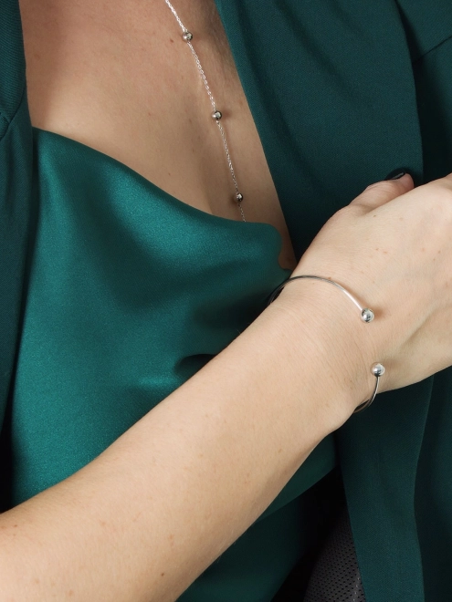 Браслет срібний Бангл Куля 6 мм Youko