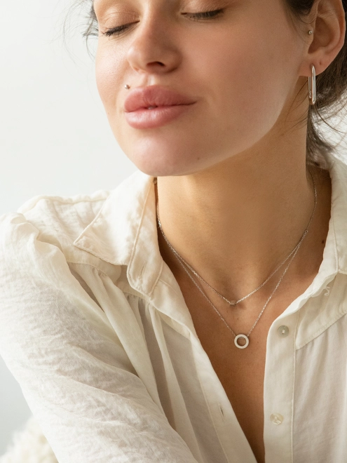 Підвіска срібна Подвійна Кубик і Шайба Youko