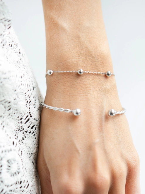 Браслет срібний Кульки Одинарний Youko