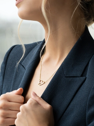 Подвеска серебряная Сердце и Самолет Youko желтая позолота 2