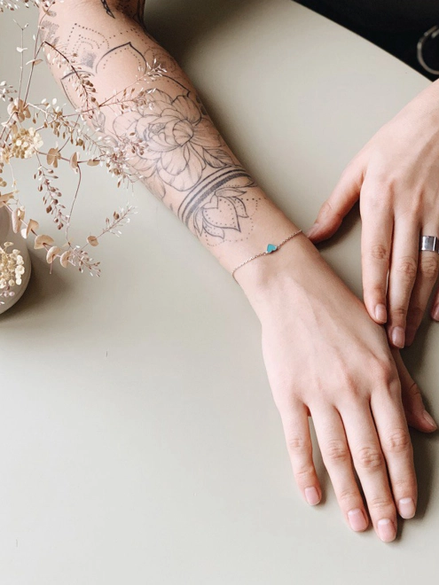 Браслет серебряный Сердце с эмалью Youko цвета тиффани - купить в интернет-магазине Youko – цена в Украине, отзывы, фото