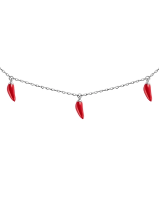 Подвеска серебряная Перчики подвесные Красные Youko 2