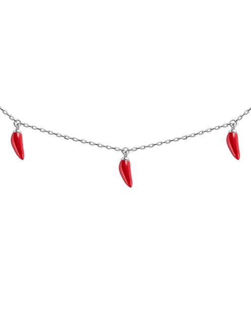 Подвеска серебряная Перчики подвесные Красные Youko