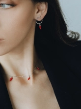 Подвеска серебряная Перчики подвесные Красные Youko