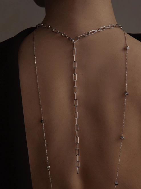 Подвеска серебряная Звенья Крупные 55 см Youko - купить в интернет-магазине Youko – цена в Украине, отзывы, фото