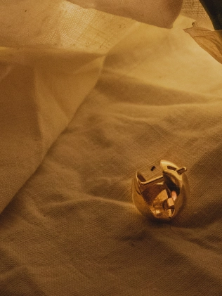 Сережки срібні Сфери дві половинки маленькі позолота 2