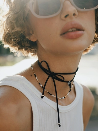 Підвіска срібна Шкіряний Шнур Серце Чорне витягнуте Youko 2