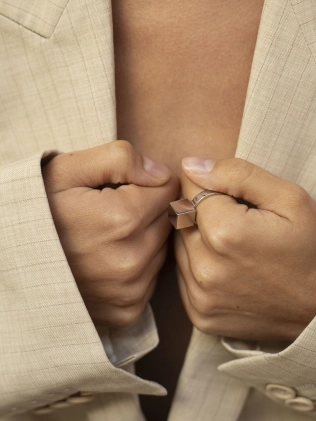 Кольцо серебряное Куб Youko 2