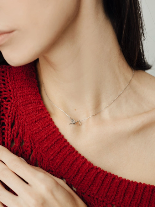 Підвіска срібна Птах з Серцем Youko