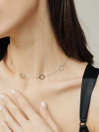 Подвеска серебряная Восемь кругов 7 мм Youko 2