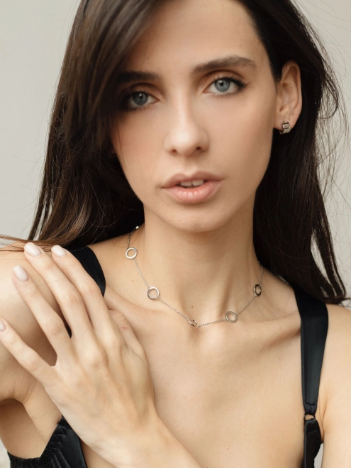 Подвеска серебряная Восемь кругов 7мм Youko