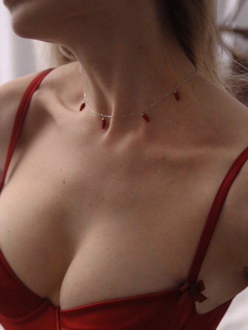 Підвіска срібна Перчики підвісні Червоні Youko