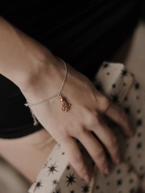 Браслет серебряный Кисточка с шариками Youko