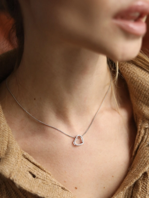 Подвеска серебряная Сердце Сияющее Youko