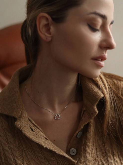 Подвеска серебряная Сердце Сияющее Youko