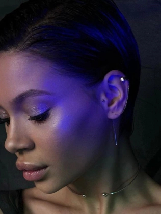 Серьги серебряная Каффа 5 мм с протяжкой брусочек Youko 1 шт 2